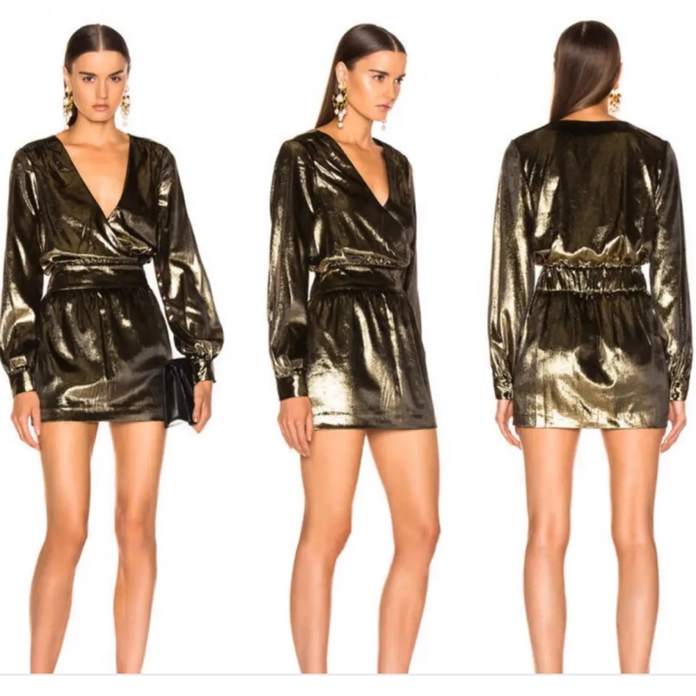 Frame Metallic Velvet Mini Dress size 6